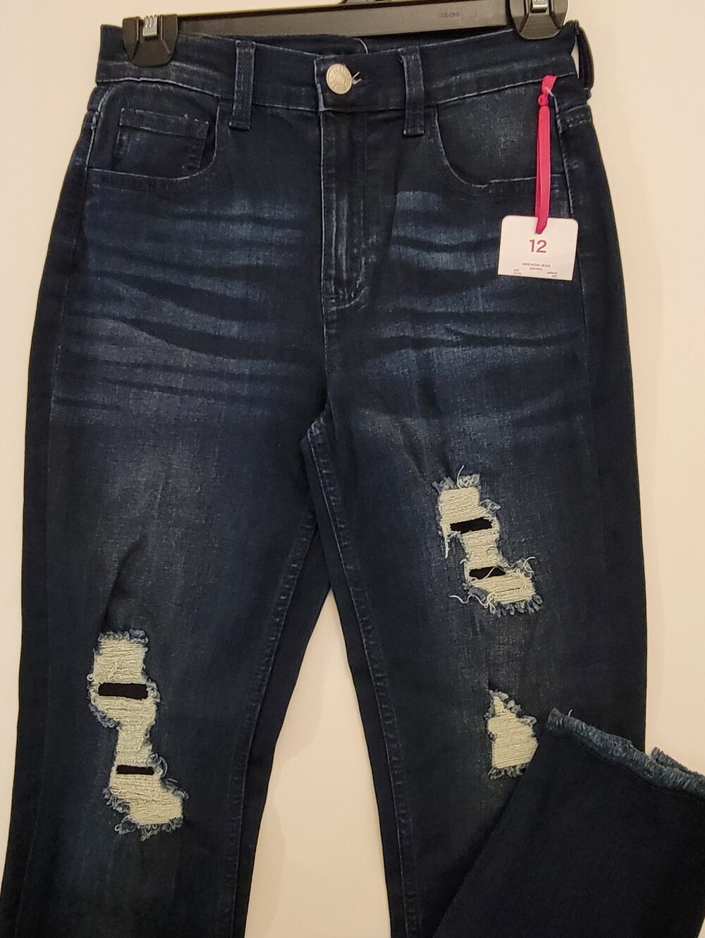 NEW Justice Dark Blue Distressed Jeans - Size 12
